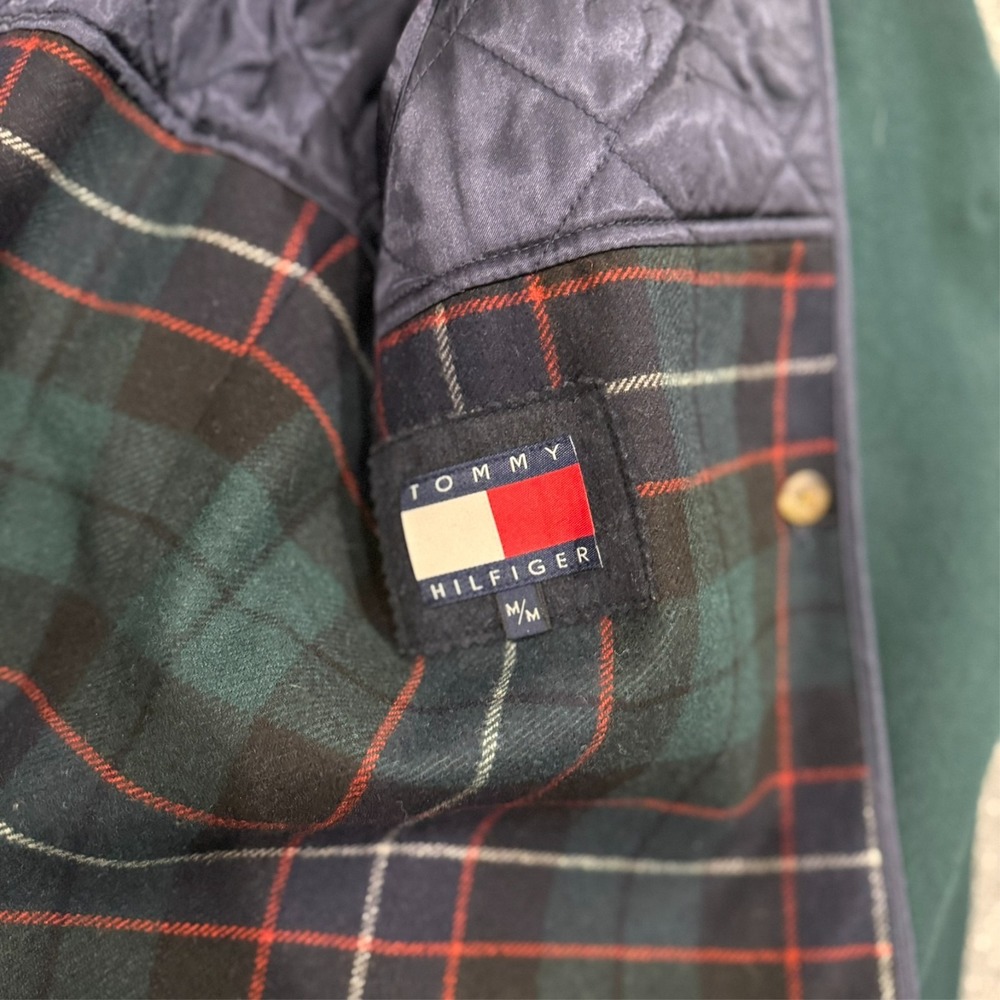 Tommy Hilfiger Green Wool Blend Blazer Jacket Removable Vest Plaid Lined Mens M - Picture 7 of 15